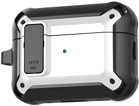 Telestore - Hoesje geschikte voor AirPods Pro 3 - TPU hybride hoesje Beschermhoes - Shockproof AirPods Pro 3 Cover - AirPods Pro 3 Hoesje - Geschikt voor Apple Airpods Pro 3 - wit - hard en TPU cover met sleutelhanger