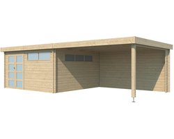 Woodlands Blokhut Modern met Overkapping en Dakisolatie 815 x 385 cm