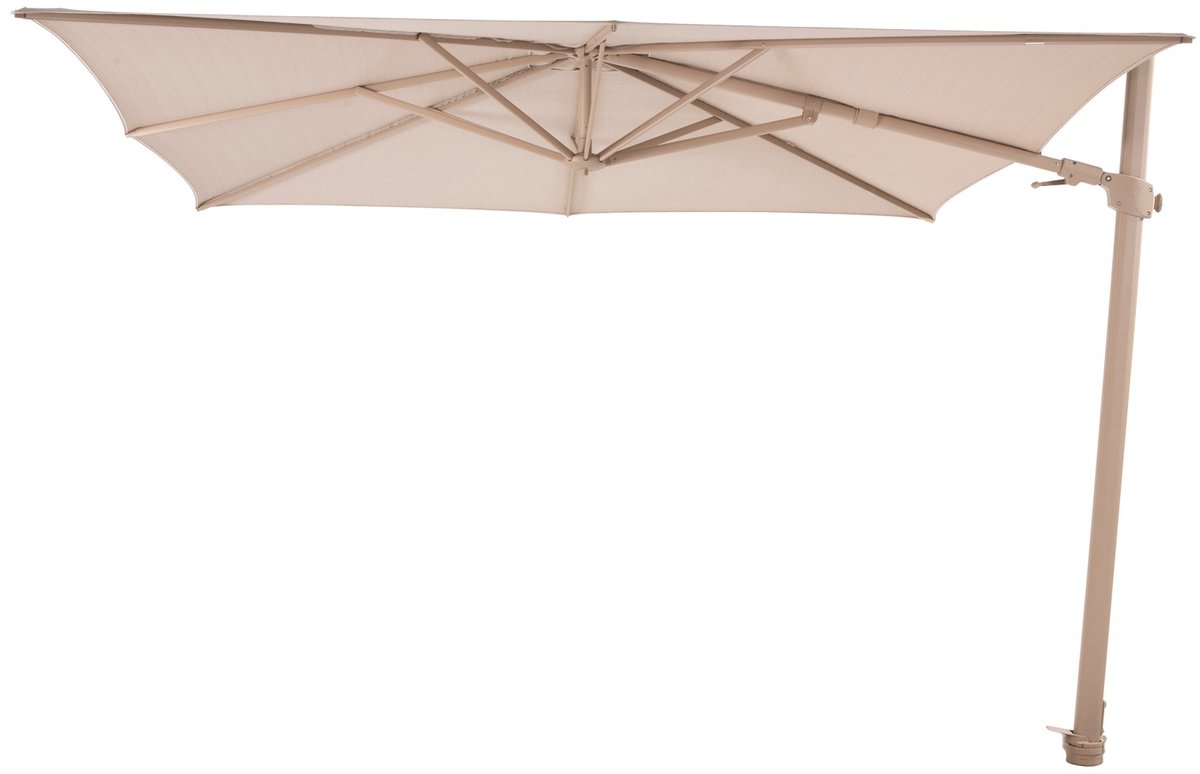 4 Seasons Outdoor Siesta Premium parasol déporté 300 x 300 cm avec pied et housse - latte
