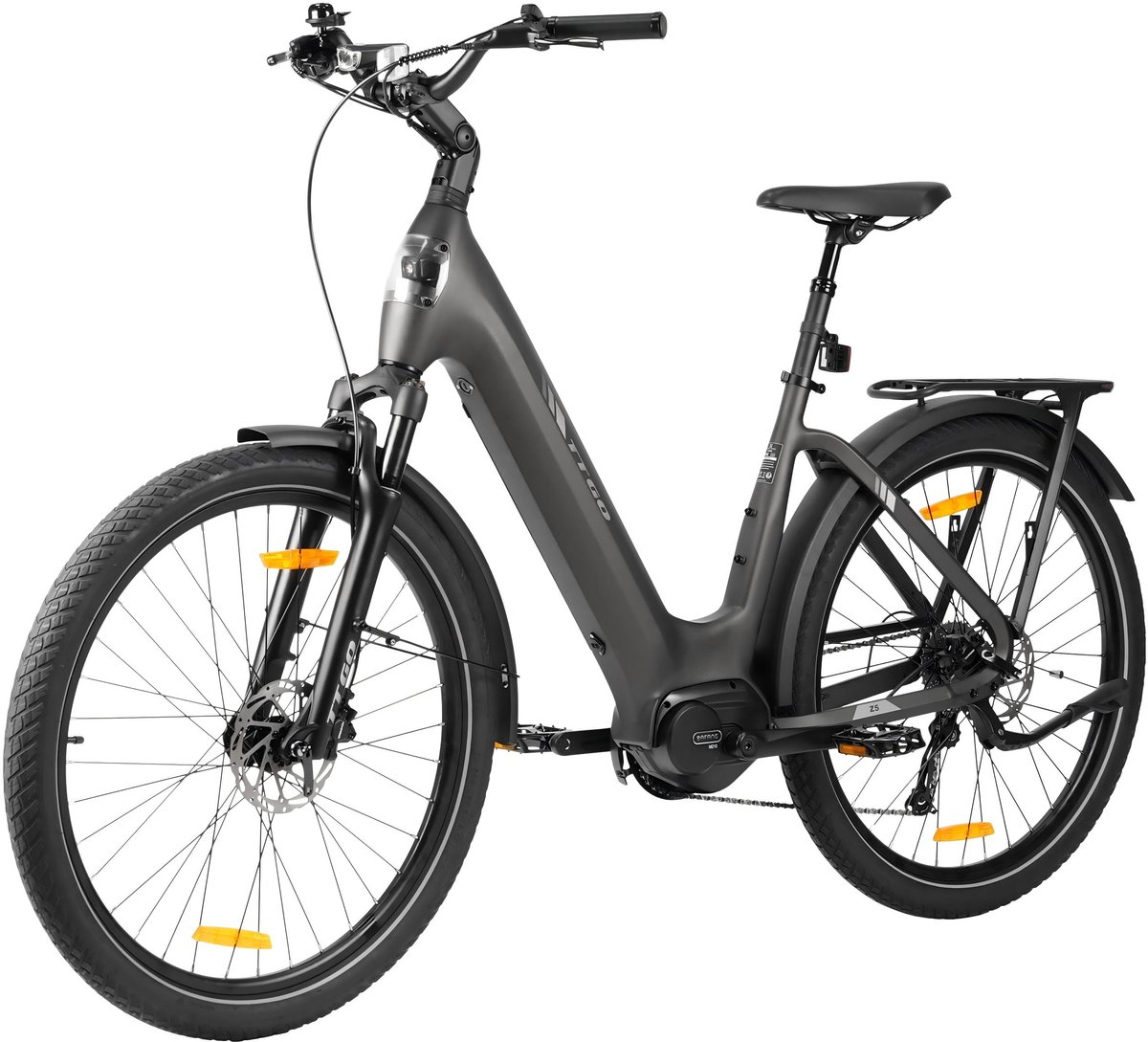 TTGO Z5 Elektrische Fiets 250W Motor 36V18Ah Accu 27.5 Inch Banden Max Snelheid 25km u Max Bereik 110-130km Shi o 9 Versnellingen Grijs