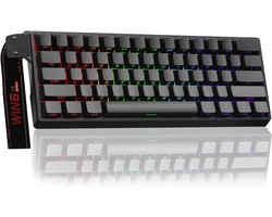 AULA WIN60 HE - 60% Bedraad RGB Gaming Toetsenbord - Hall Effect Rapid Trigger - Magnetische Toetsen - Gasket - Hot Swap - 8K Hz Polling Rate - QWERTY Toetsenborden - Zij Bedrukte toetsen - 61 Keys - Zwart