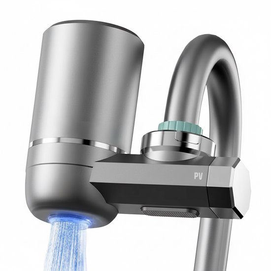 Foto: Purevolt kraan waterfilter kraanfilter met uv blauwlicht drinkwater filter waterzuiveraar voor de keuken met 2 waterstanden