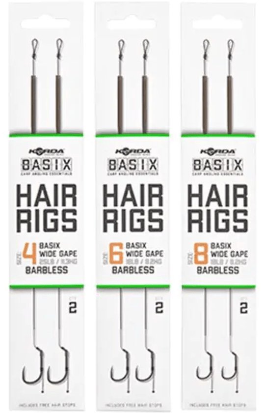Korda Basix Hair Rigs Wide Gape Barbless #8 van Merkloos — afbeelding 4