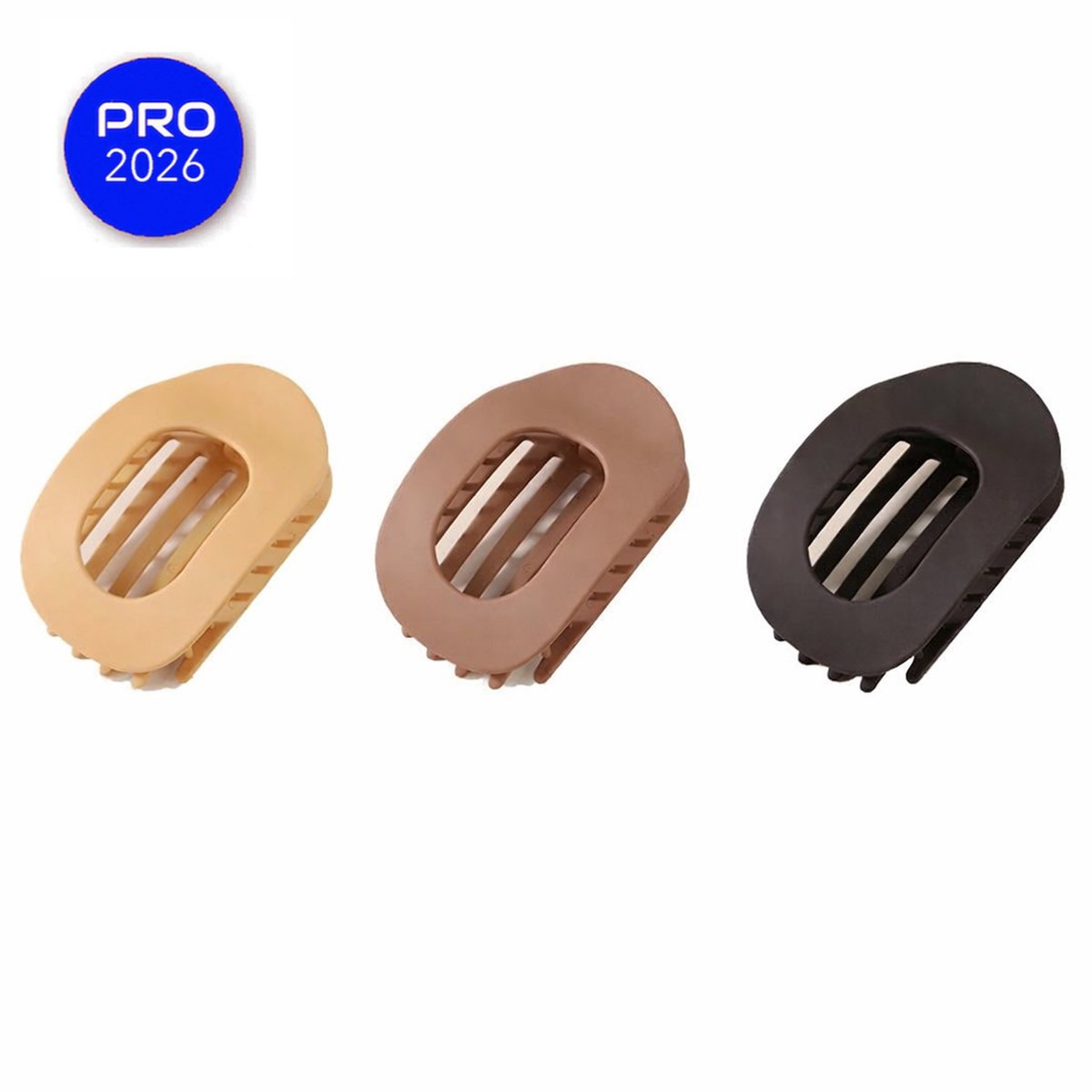 Comforva Haarclips - Heroka Haarclips - Haarclips Dames - Haar Clips Dames - Haarspeld - 3 stuks - Haar accessoire - Matte - Haarclip - Gebogen platte clips - Comfortabele - Platte klauwclip voor vrouwen