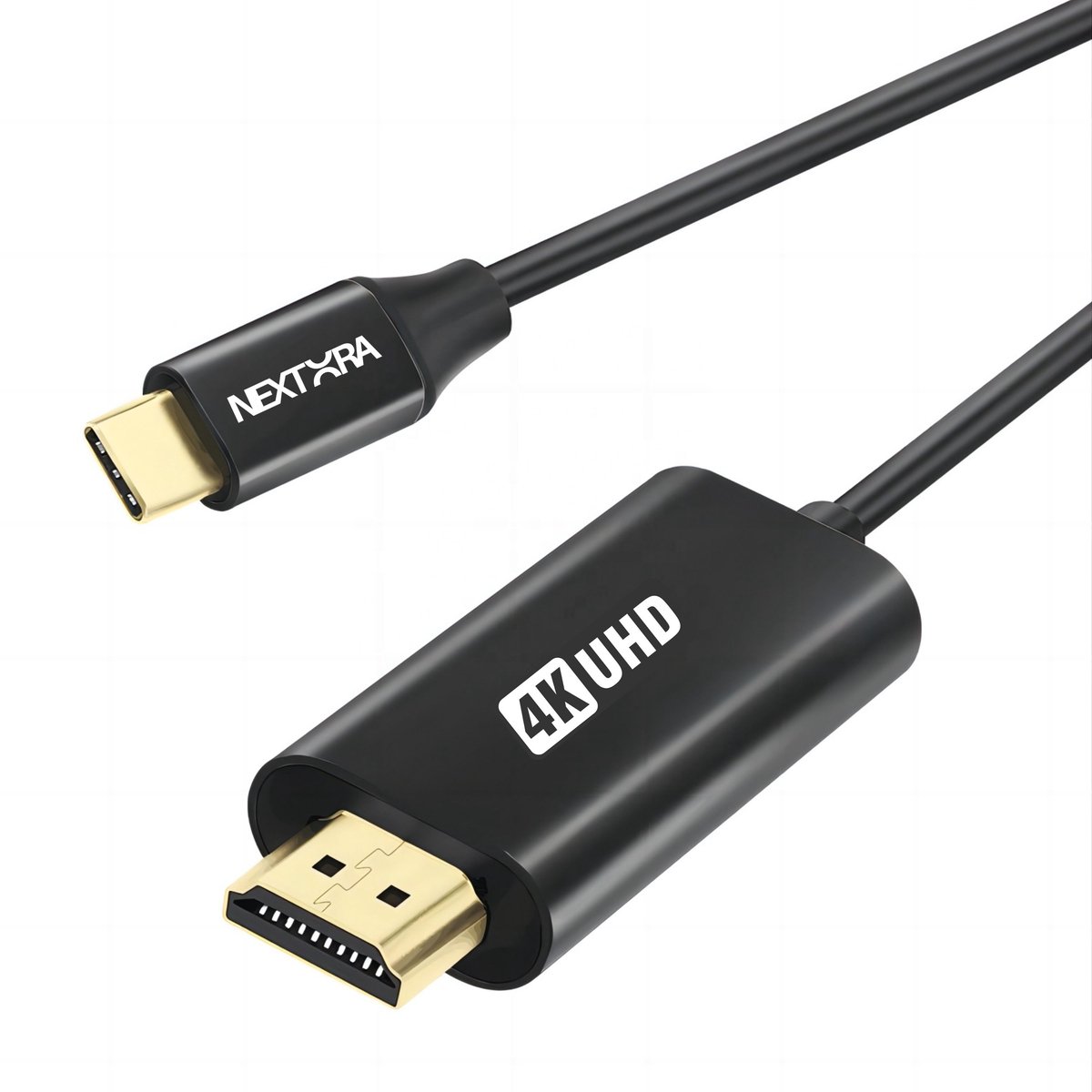 Nextora USB C naar HDMI Kabel - 4K 60Hz Ultra HD - 1.8 Meter - HDMI naar USB C Kabel - Zwart
