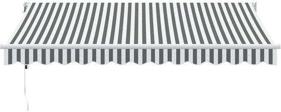 vidaXL - Auvent - extensible - 3,5x2,5 - m - tissu - et - aluminium - anthracite - et - blanc