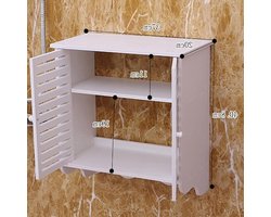 Badkamerkast Wandgemonteerde keukenkast Hangende witte wandkast Hangende kasten voor badkamerkeuken Geschikt voor Wit Natte ruimtes Ophangen Compact formaat magnetronopslagrek Waterdicht AliExpress
