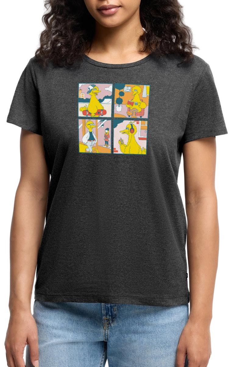 Sesamstraat Bibo Striptegels Premium T Shirt Dames