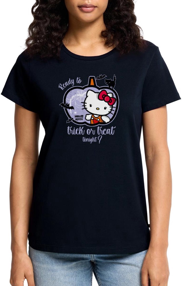 Hello Kitty Halloween Trick Of Treat Premium T Shirt Dames