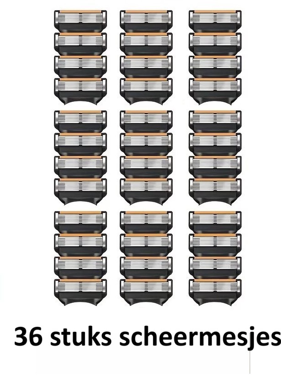 K&R Ventures® Scheermesjes – Compatibel met Fusion 5 – 36 Stuks – Past op Alle Fusion5 Type Houders (Power, ProGlide & ProShield) – Precisie Scheermessen voor Mannen