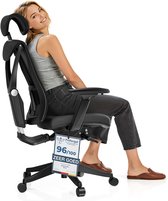 Desktronic SitPro Ergonomische Bureaustoel - Bureaustoelen voor volwassenen - Bureau stoel voor kantoor, gaming - 5D lendensteunsysteem - Armleuningen 4D - Rugleuning 90° tot 135° - heeft BIFMA en .IGR ergonomiecertificering - Zwart