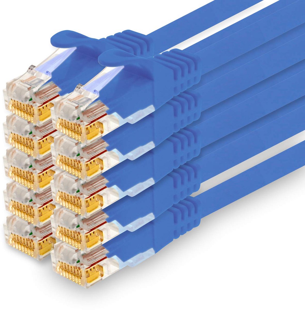 Image of 10 stuks Blauwe Netwerkkabels 5 meter LAN Kabel voor Hoge Internetsnelheid