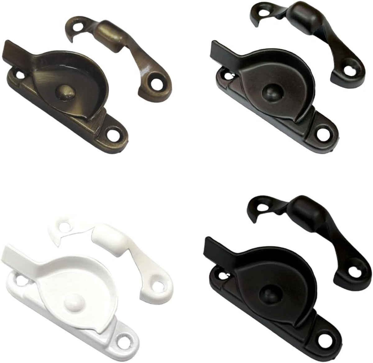 24 Stuks Venster Sjerpslot | Zink Gegoten Raamsluiting Wit 2-7/16 Inch
