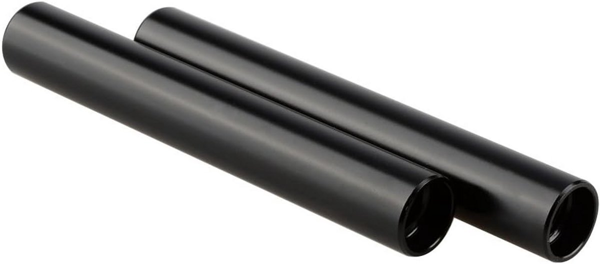 Set van 2x 15mm Aluminium Rodverlenging 10cm voor DSLR Camera Rig Systeem