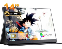 UPERFECT Portable Monitor J03 14.0" FHD 60Hz Spiegel draagbaar monitor IPS 100% sRGB with Dual USB-C/for Laptop/Switch/MacBook