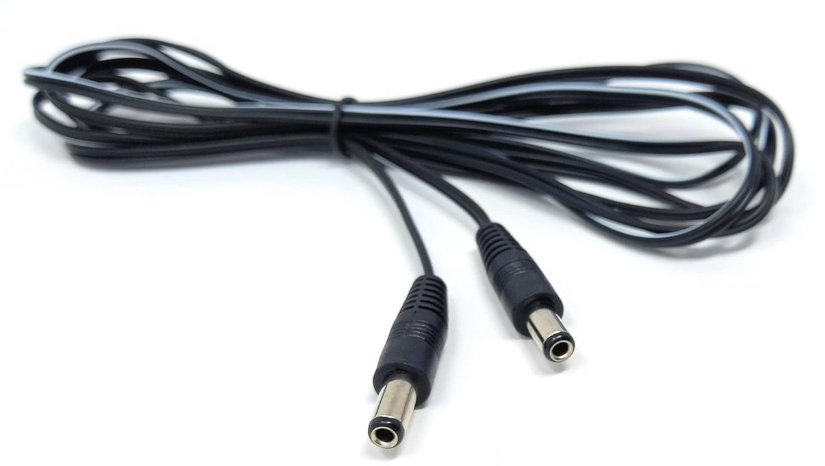 2 Meter DC Stroomkabel 5.5x2.5mm Mannelijk naar Mannelijk voor CCTV en LED Verlichting