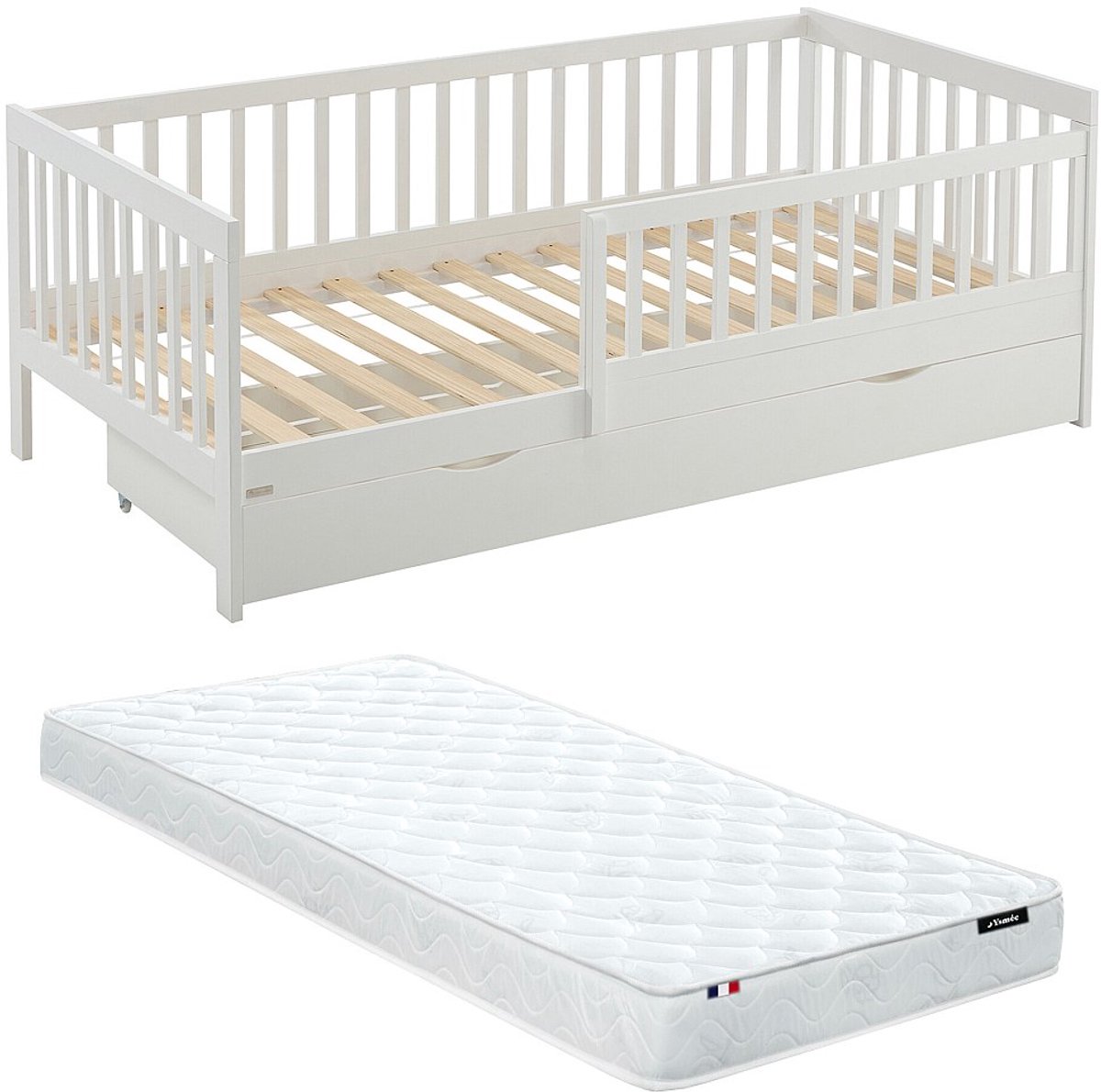 Vente-unique Bedframe hout wit 90 x 190 cm