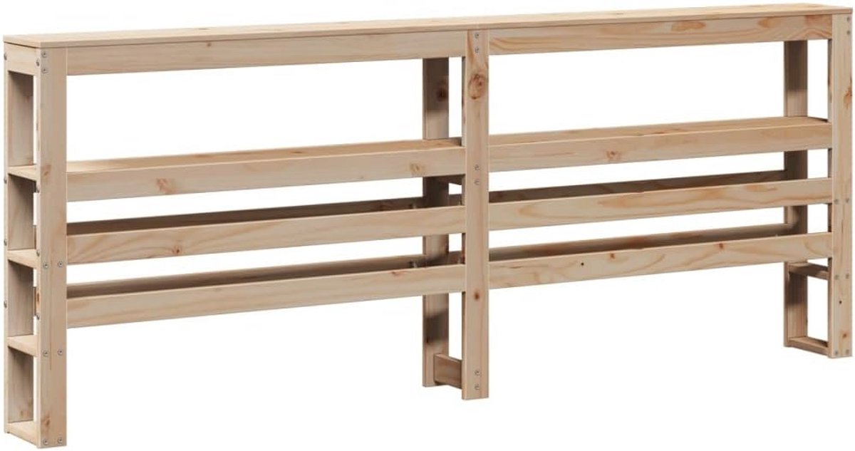 Hoofdbord met opbergruimte en schappen 180 cm massief grenenhout