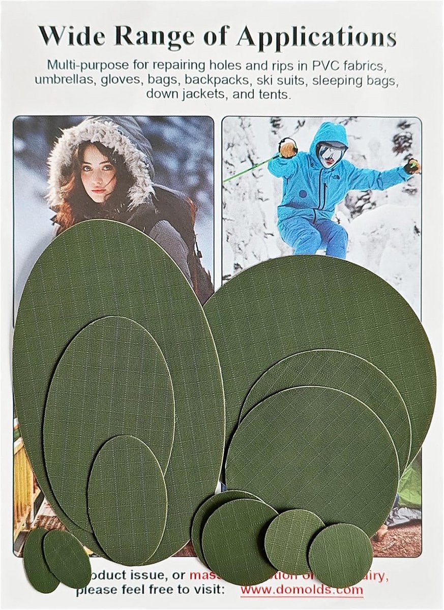 Waterdichte Reparatiepleisters voor Donsjassen, Tenten en Outdoor Kleding - Zelfklevend Nylon Set