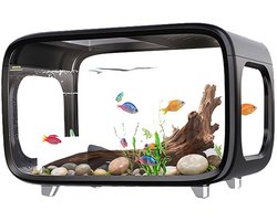 Aquarium for , basin for landscape aquarium, acrylic living space with a feeding opening at the top for aquatic animals, turtles, and aquatic plants，zwart