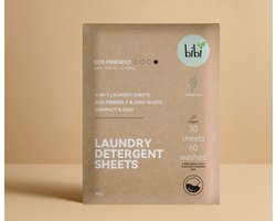 Bibi Wasstrips Mountain Mint – 120 Wasbeurten (2×60) – Wasmiddel Strips – Wasmiddeldoekjes – Wasvellen – Laundry Sheets – Plasticvrij – Voor Alle Wasmachines