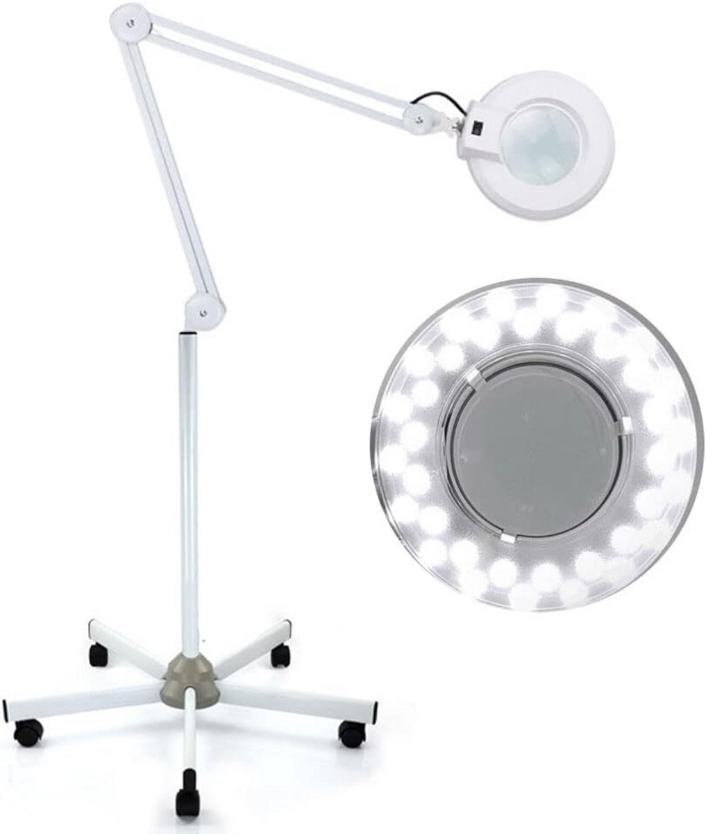 Vergrootlamp met Standaard en Licht - 5x Vergroting - In hoogte Verstelbaar