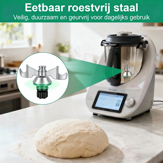 Mixmes Geschikt voor Vorwerk Thermomix TM5, TM6 en TM7 - Vervangend Roestvrijstalen Teigmesser - Keukenmachine Accessoires - Reserveonderdeel van Merkloos — afbeelding 3
