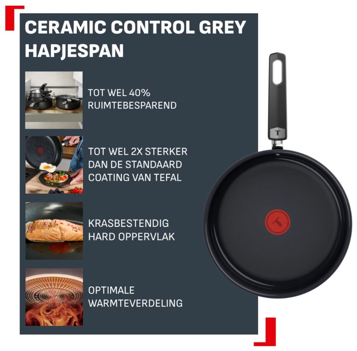 Tefal Tefal Ceramic Control Grey Hapjespan - afbeelding 4