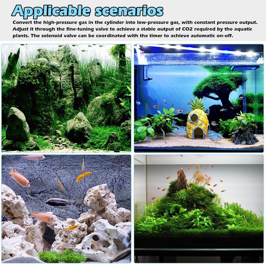 Professionele CO2 Drukregelaar voor Beplant Aquarium - Met Dubbele Manometer en Bellensteller — afbeelding 5