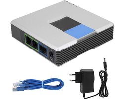 Draagbare 2-Poorts VoIP Gateway Adapter voor Internet Telefonie met SIP Ondersteuning