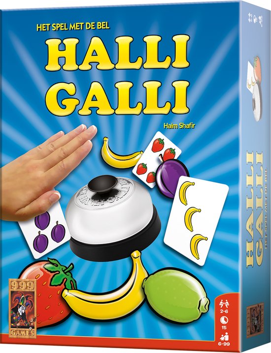 999 Games - Halli Galli - Actiespel - Het spel met de bel - Kinderspel - Gezelschapsspel - Familiespel - Reactiespel - Klein cadeautje