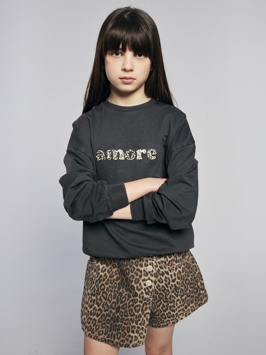 Jonen Oversized sweatshirt met luipaardprint voor meisjes JONEN