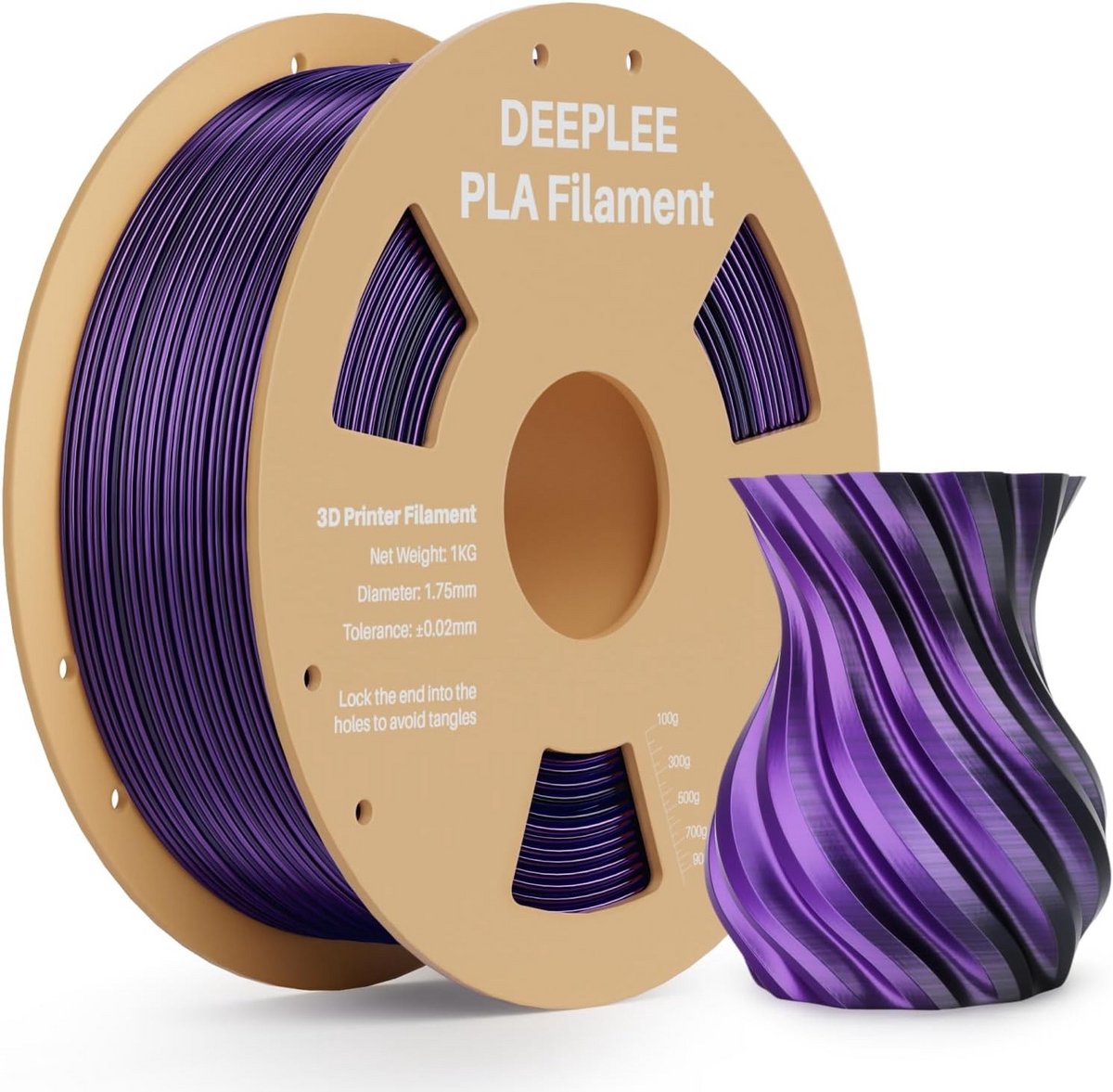 Zijde PLA-filament 1,75 mm voor 3D-printer, glanzend tweekleurig filament 1 KG