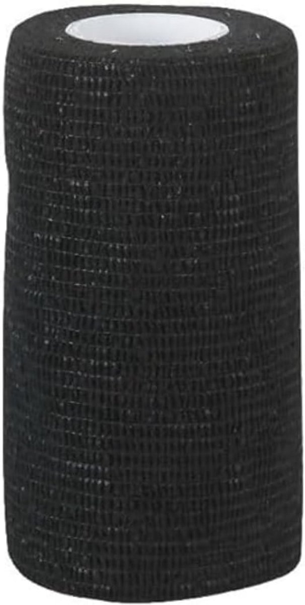 Zelfklevend Elastisch Verband voor Paarden – Zwart, 10 cm Breed