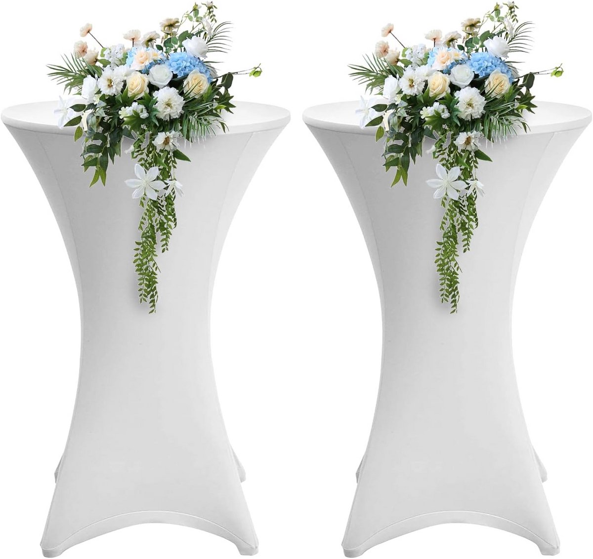 Set van 4 Universele Statafelhoezen Wit voor Ronde Tafels