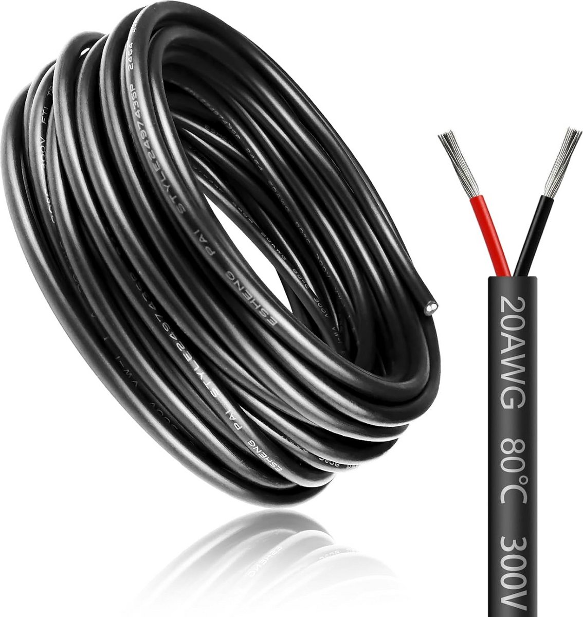 10 Meter 3-aderige Elektrische Draad 22 AWG Stroomkabel - Vertind Koper Flexibel
