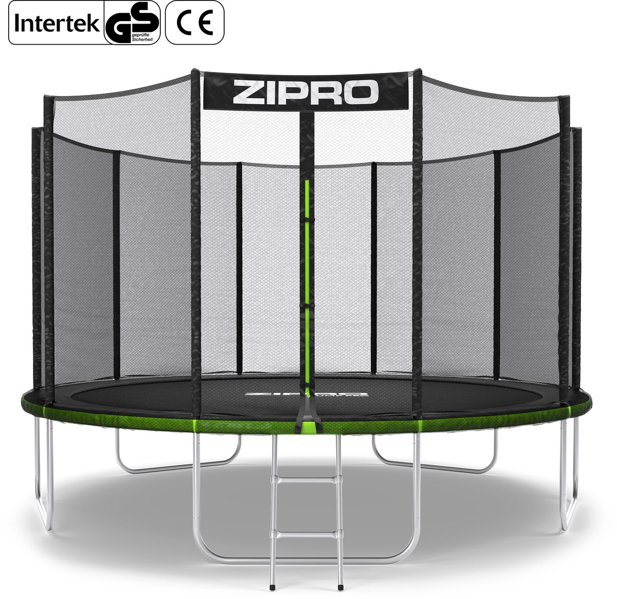ZIPRO Jump Pro OUT - Trampoline - Ø374cm 12FT - Trampoline met veiligheidsnet - Voor kinderen - Inclusief Ladder - max. 150 kg - UV-bestendig