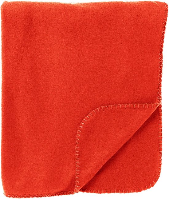 DEX - plaid 130x160 cm - fleece deken - Cherry Tomato - rood