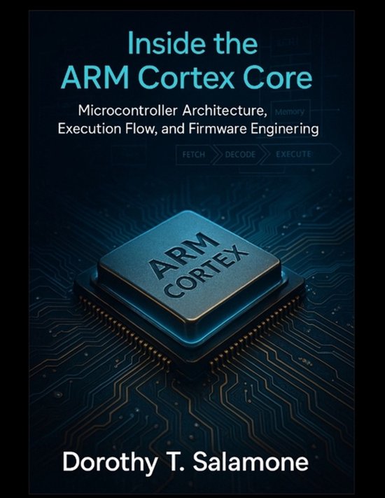 Couverture de livre intitulée Inside the ARM Cortex Core avec l'illustration d'un processeur sur une carte circuit.