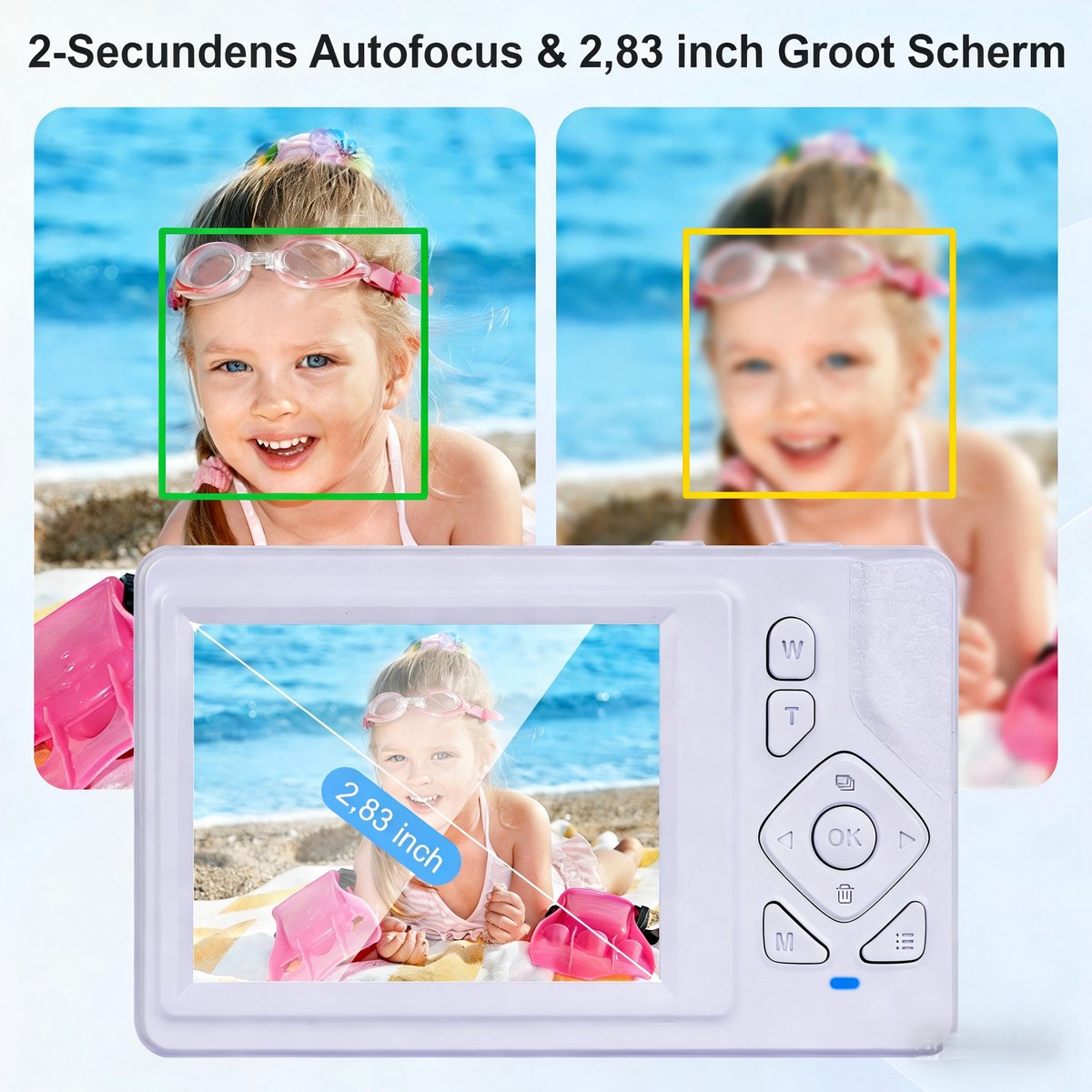 4K Digitale Camera voor Beginners & Kinderen - 48MP Fotocamera met Autofocus - 18X Zoom - Compact Camera met 2.8" Scherm - Inclusief 32GB SD-kaart & Handig Opbergzakje - Paars thumbnail 6