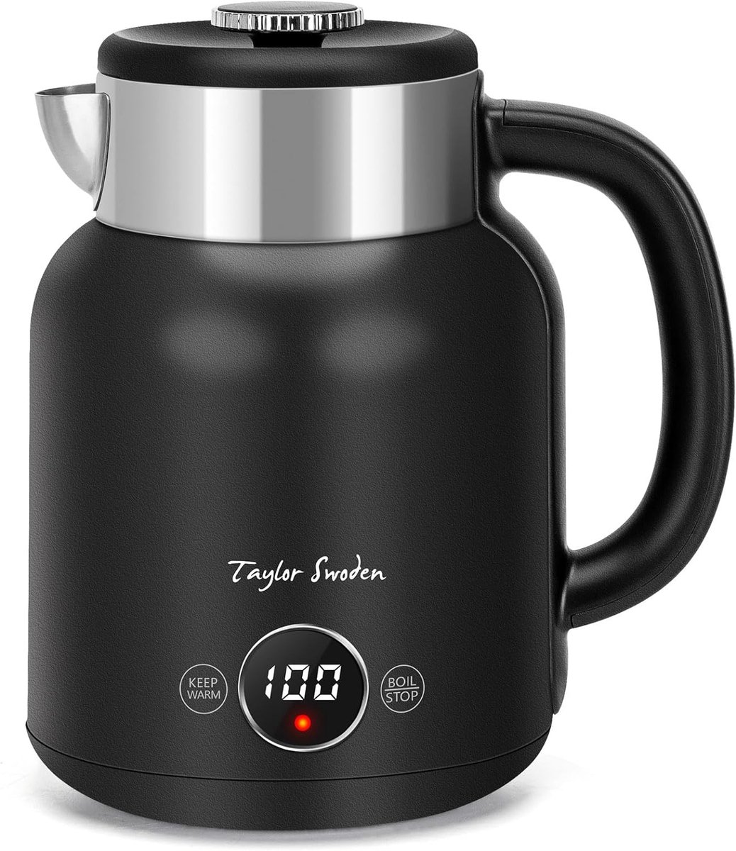 Taylor Swoden 30HB8 Asher - Retro Waterkoker - met Temperatuurregeling - Warmhoudfunctie - Zwart