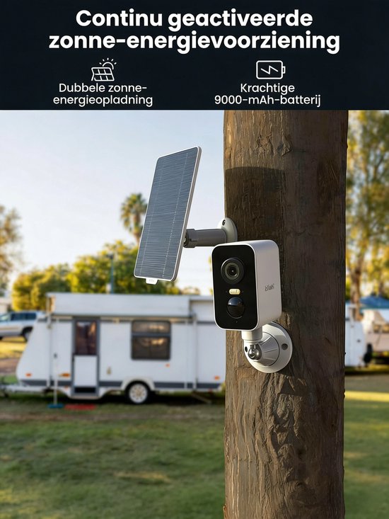 ieGeek - 4G Solar Buiten Camera met Nachtzicht en Zonnepaneel - Geen Wifi Nodig - Beveiligingscamera Draadloos Buiten - Stalcamera - Securitycamera - Magnetische Bevestiging - incl. SIM kaart — afbeelding 5