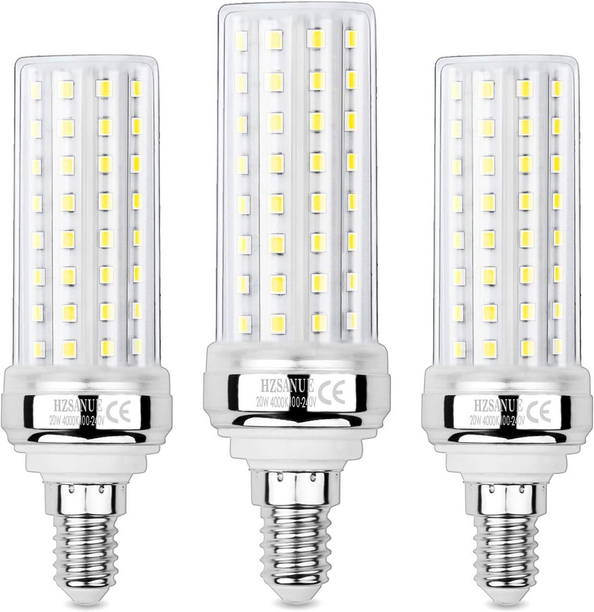 Set van 3 E14 LED Lampen 20W - 2300 Lumen - 4000K Neutraal Wit