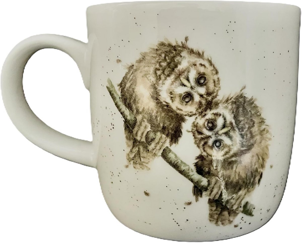 Porseleinen Mok met Uilen Illustratie - 0.3 Liter