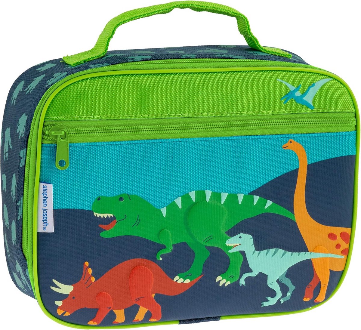 Lunchtrommel voor kinderen met klittenband en voorvak, Dinosaurus motief
