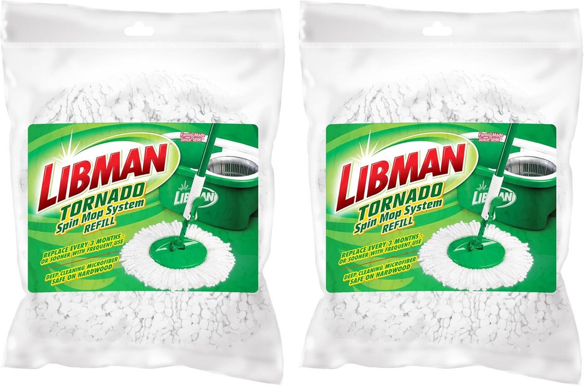 Microvezel Dweilkop Refill voor Spinmop - Set van 2 - Geschikt voor Houten Vloeren