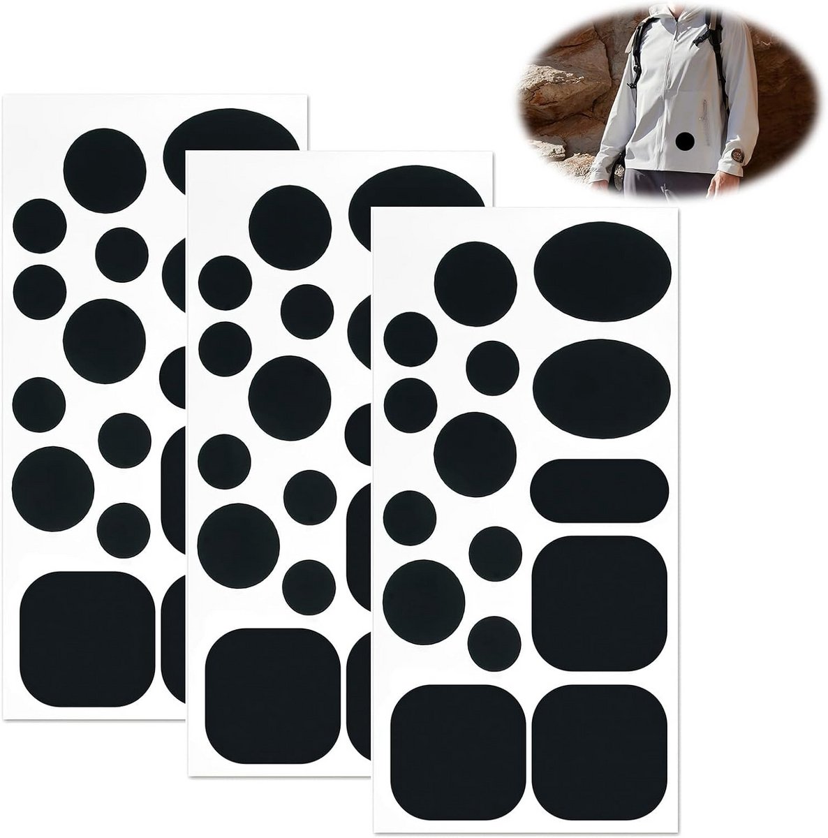 45 Stuks Zelfklevende Reparatiedoeken voor Donsjacks en Tenten - Waterdicht Nylon