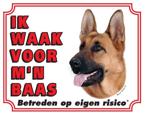 Waakbord 08 Duitse Herder 20x25cm