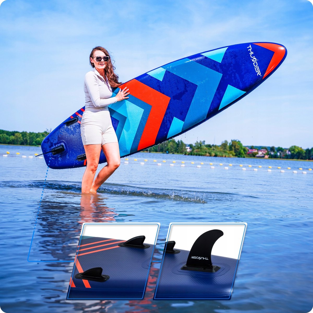 THUNDER SUP Board STRIPES - opblaasbaar paddle board - 320x75x15cm - max 150 kg – foto 5