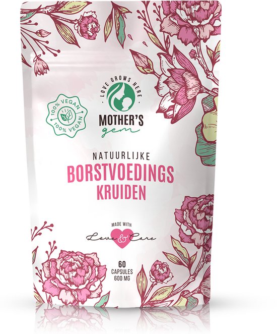 Mother's Gem borstvoedingskruiden met fenegriek - Kruiden borstvoeding lactatie in capsules - Goed voor de melkproductie - Veganistisch - 60 stuks - 600 mg